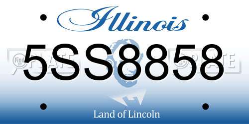 5SS8858 Illinois License Plate
