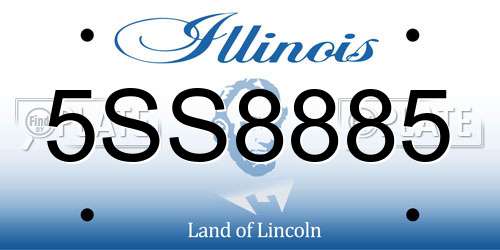5SS8885 Illinois License Plate