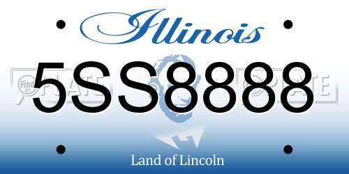 5SS8888 Illinois License Plate
