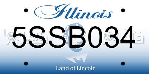 5SSB034 Illinois License Plate