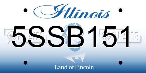 5SSB151 Illinois License Plate