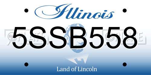 5SSB558 Illinois License Plate