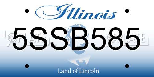 5SSB585 Illinois License Plate