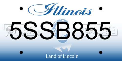 5SSB855 Illinois License Plate