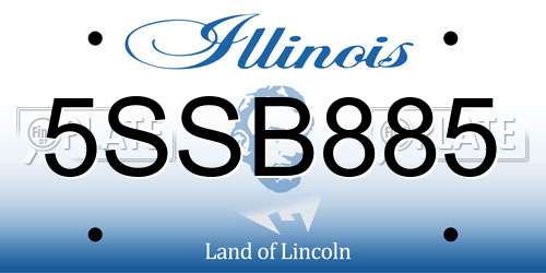 5SSB885 Illinois License Plate