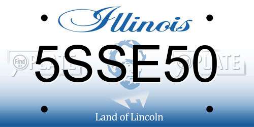 5SSE50 Illinois License Plate