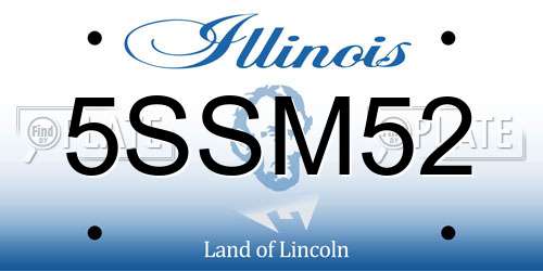 5SSM52 Illinois License Plate