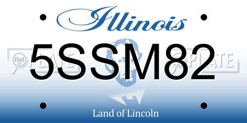5SSM82 Illinois License Plate