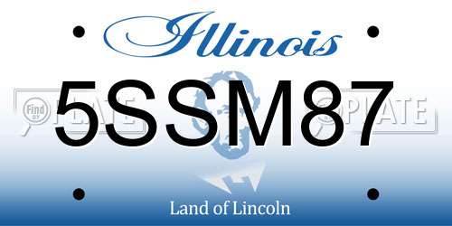 5SSM87 Illinois License Plate