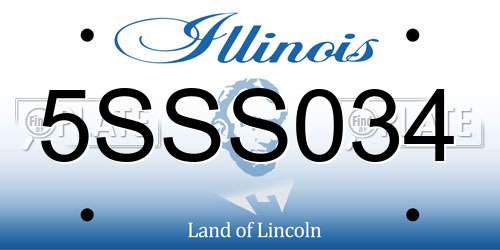 5SSS034 Illinois License Plate