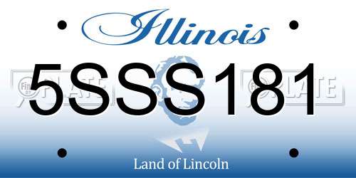 5SSS181 Illinois License Plate