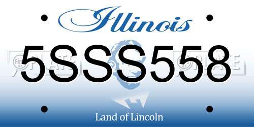 5SSS558 Illinois License Plate