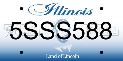 5SSS588 Illinois License Plate