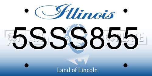 5SSS855 Illinois License Plate