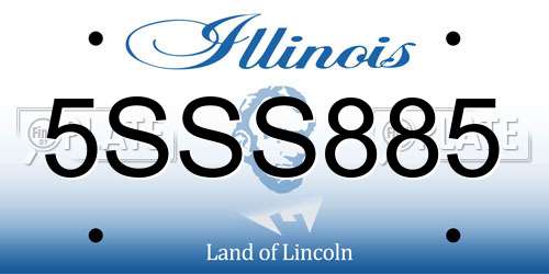 5SSS885 Illinois License Plate