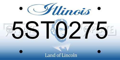 5ST0275 Illinois License Plate