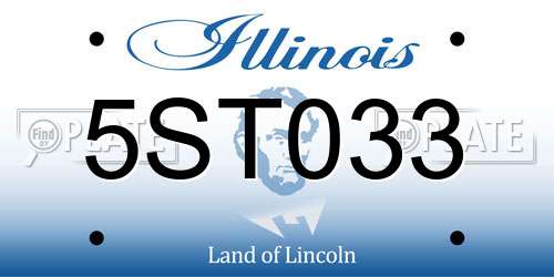 5ST033 Illinois License Plate