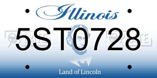 5ST0728 Illinois License Plate