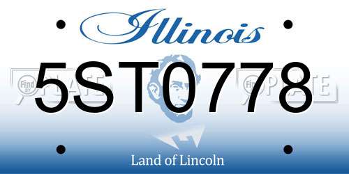 5ST0778 Illinois License Plate