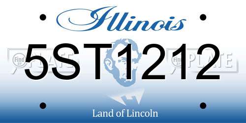 5ST1212 Illinois License Plate