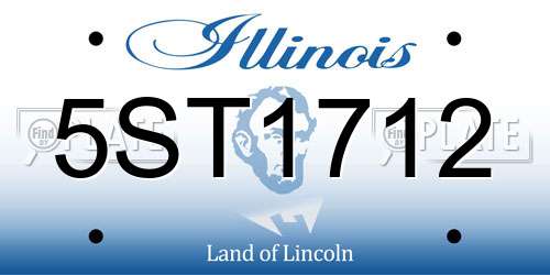 5ST1712 Illinois License Plate