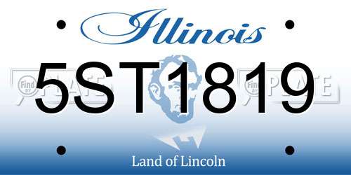 5ST1819 Illinois License Plate