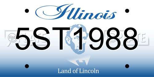 5ST1988 Illinois License Plate