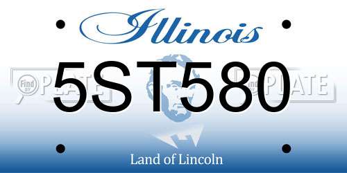 5ST580 Illinois License Plate