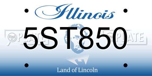 5ST850 Illinois License Plate