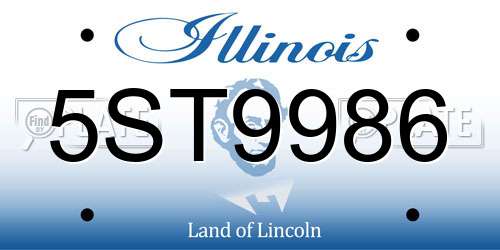 5ST9986 Illinois License Plate