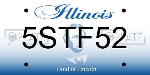 5STF52 Illinois License Plate