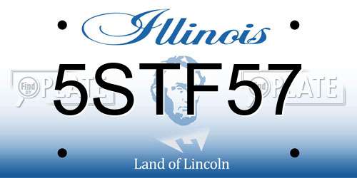 5STF57 Illinois License Plate