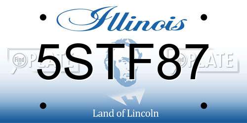 5STF87 Illinois License Plate