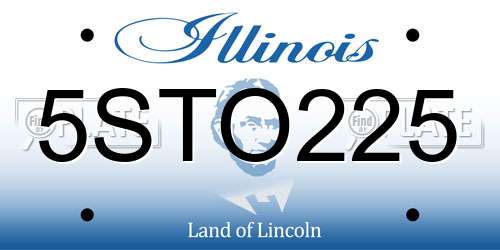 5STO225 Illinois License Plate