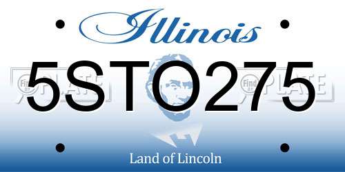 5STO275 Illinois License Plate