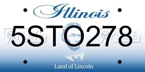 5STO278 Illinois License Plate