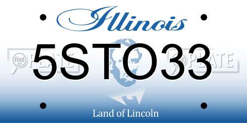 5STO33 Illinois License Plate