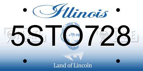 5STO728 Illinois License Plate