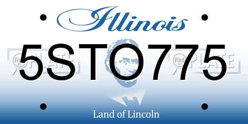5STO775 Illinois License Plate