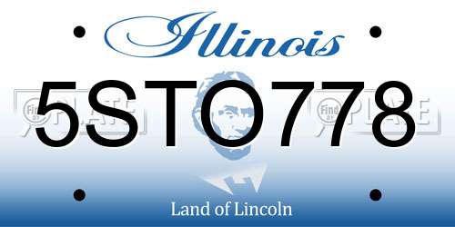 5STO778 Illinois License Plate