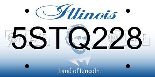 5STQ228 Illinois License Plate