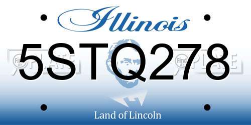 5STQ278 Illinois License Plate