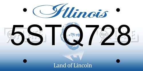 5STQ728 Illinois License Plate