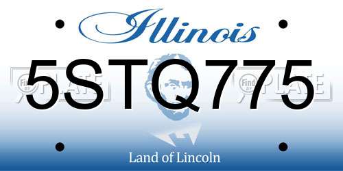 5STQ775 Illinois License Plate