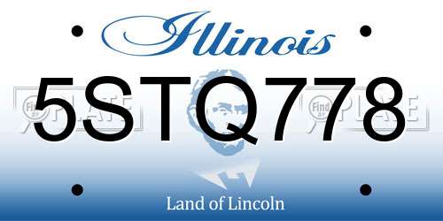 5STQ778 Illinois License Plate