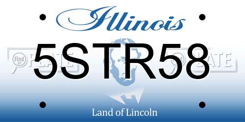 5STR58 Illinois License Plate