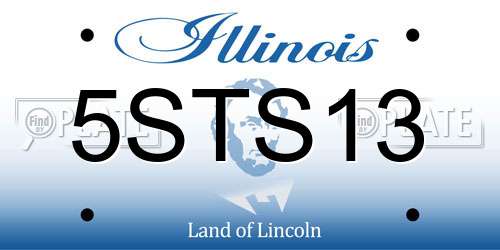 5STS13 Illinois License Plate