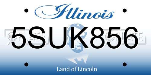 5SUK856 Illinois License Plate