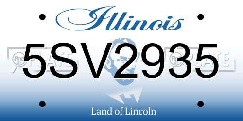 5SV2935 Illinois License Plate