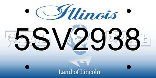 5SV2938 Illinois License Plate